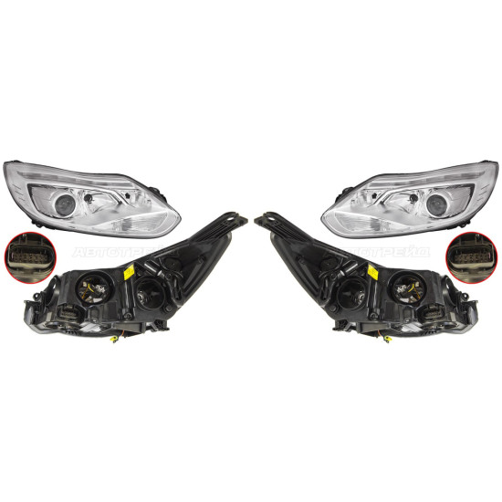 Фары Форд Фокус Ford Focus 3 (2010-2015) комплект 2 штуки левая и правая DEPO высокое качество