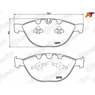 Колодки тормозные перед BMW 5 E60 04-10/6 E63 05-10/7 E65 03-10 BREMBO