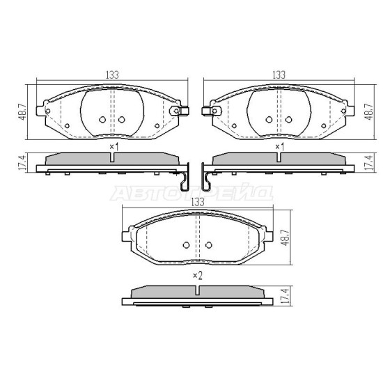 Колодки тормозные перед CHEVROLET SPARK 10- SAT