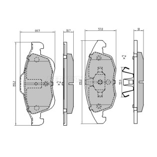 Колодки тормозные перед CITROEN DS4 11-/DS5 12-/BERLINGO 08-/C4 11- SAT