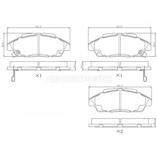 Колодки тормозные перед HONDA ACCORD 89-97/ASCOT 93-98/VIGOR 89-95 SAT