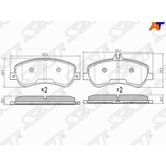 Колодки тормозные перед MERCEDES E-CLASS 207 11-/MERCEDES GLK X204 08- SAT