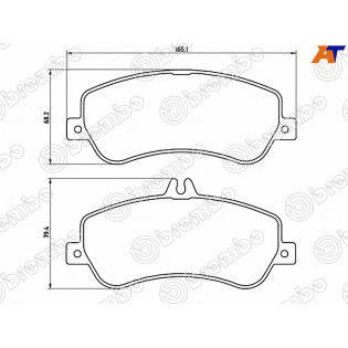 Колодки тормозные передн MERCEDES E-CLASS 207 11-/MERCEDES GLK X204 08- BREMBO