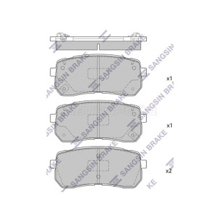 Колодки тормозные зад KIA SORENTO 14-/IX 55 08-13/H1/GRAND STAREX 07- HI-Q/SANGSIN BRAKE
