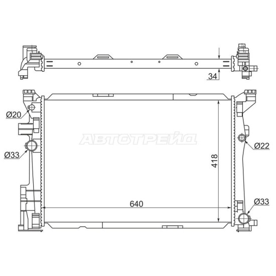 Радиатор Mercedes-Benz A-Class 12-18 / B-Class 11-18 / CLA-Class 13-19 / GLA-Class 13-19 SAT