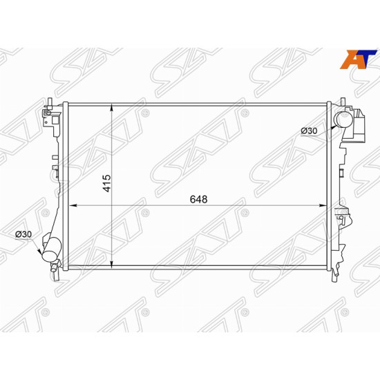 Радиатор OPEL VECTRA C/SIGNUM 1.6/1.8 02-  (трубчатый) SAT