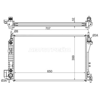 Радиатор SAAB 9-3 1.8/1.8T/2.0T/2.2TD 03-/OPEL VECTRA C/SIGNUM 2.0TD/2.2/2.2TD/3.2 03-/CADILLAC BLS SAT