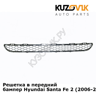 Решетка в передний бампер Hyundai Santa Fe 2 (2006-2011) KUZOVIK