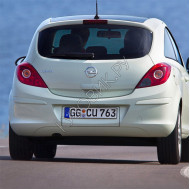 Бампер задний в цвет кузова Opel Corsa D (2006-2010) 3 дверный